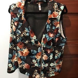 Floral Zip Vest